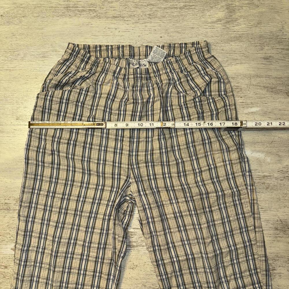 Vintage Euc Basic Edition Navy Tan Plaid Cotton T… - image 7